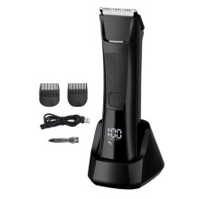 Recortadora de pelo para hombre - Resistente al agua para usar sobre piel seca o húmeda, cuchillas reemplazables, color negro.