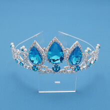 (3#) Children\'s Alloy Glittering Rhinestone Crown Stable Grip Elegant Dazzling Headdress for Masquerade Ball Banquet Cosplay
