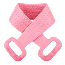 Silicone Back Brush 30 Inch Long Handle with Exfoliating Bristles and Non-Slip Grip for Shower Bath
