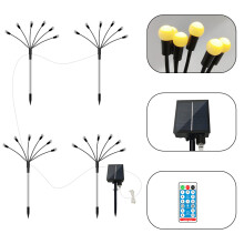 Solarbetriebene Glühwürmchen-Lichter, 10 LEDs, 4er-Pack WarmWhite