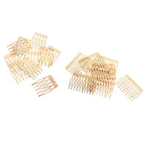 Set van 20 metalen haarkammen, doe-het-zelf haarstylingaccessoires met 5 of 10 tanden voor bruidskapsels, zilver, goud, brons