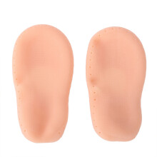 Silicone Moisturizing Socks 2Pcs, S-XL, Skin/White/Pink, Foot Care Tool