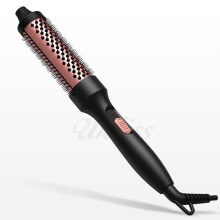 Ceramic Curling Brush 20-Second Heat Up Anti-Static 32mm Barrel with Nylon Bristles for Travel Styling