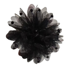 (Black, 11cm) 3D Peony Shark Clip for All Hairstyles