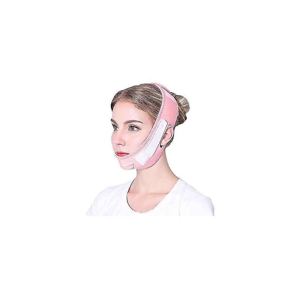 Reusable Facial Lifting Bandage, V Face Shaper, Double Chin Reducer for Firming Skin and Shaping Facial Contour, Adjustable Strap Design