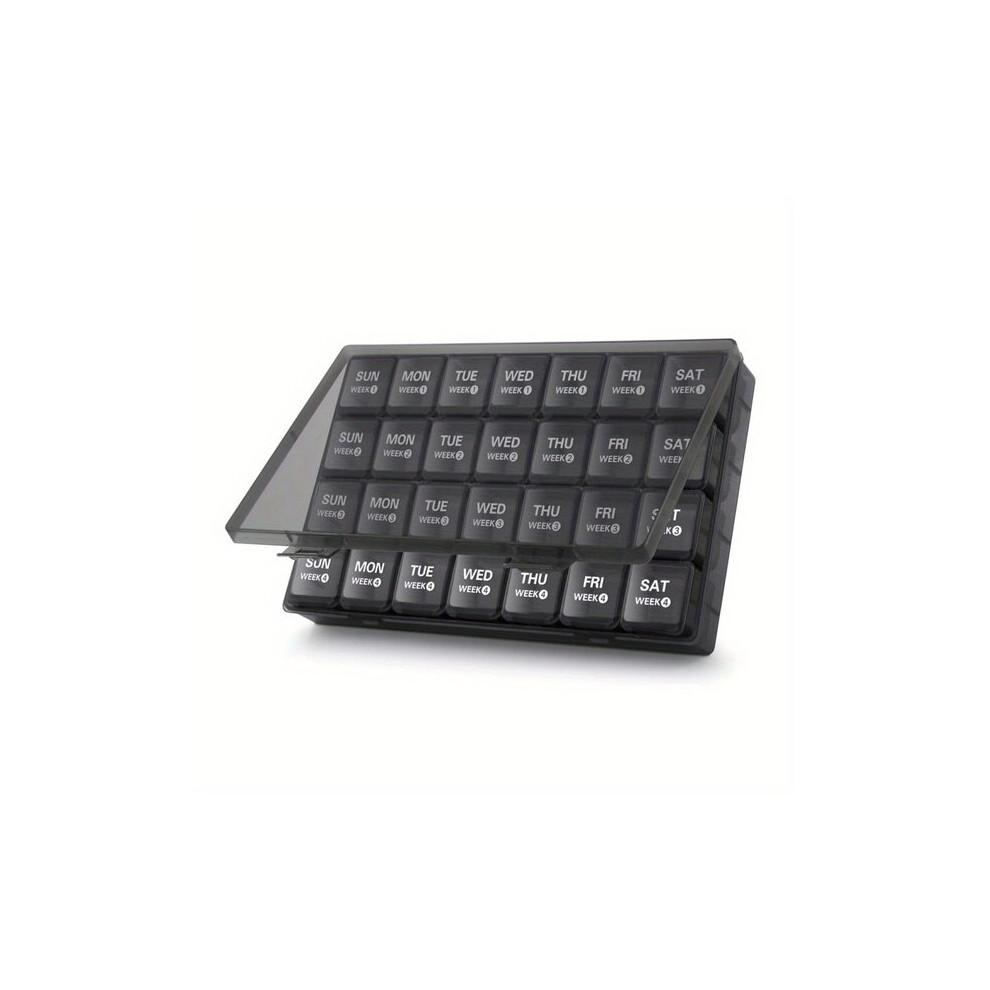 Travel Pill Organiser with 28-Day Capacity, Weekly Medicine Case for Daily Medication Storage