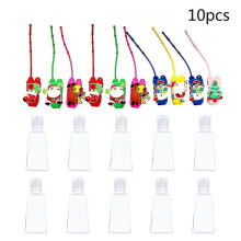 Lot de 10 flacons de voyage rechargeables de 30 ml avec porte-clés et étui en silicone, mini-contenants vides pour articles de toilette, motif Noël