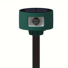 Ultrasonic Animal Repellent with LED Flash Motion Sensor for Garden Pest Control, Rechargeable Battery, 360 Protection