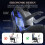 (Blue)Massage Gaming Chair Recliner with Footrest 7