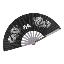Edelstahl-Tai-Chi-Fächer Schwarz 64 x 35 cm Kampfsport-Performance-Tool