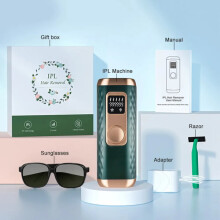 Appareil d'épilation à lumière pulsée (IPL) avec 999 999 flashs et 5 niveaux d'énergie pour le corps et le visage, à utiliser à domicile.