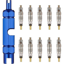 Presta Valve Core, Copper-Nickel Plated, 10 Pack with Removal Tool, Compatible with Bontrager Vittoria for Bicycle Car Motorcycle Tyre