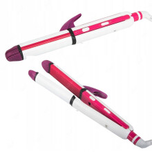 3-in-1 Hair Curler and Straightener with Constant Temperature Negative Ions, 45W Fast Heating, Portable Travel Hair Styler with Insulating Nozzle