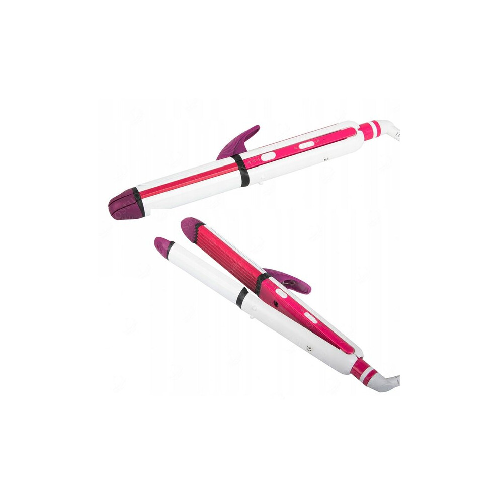 3-in-1 Hair Curler and Straightener with Constant Temperature Negative Ions, 45W Fast Heating, Portable Travel Hair Styler with Insulating Nozzle