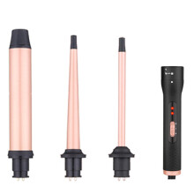Ceramic Curling Iron 3 in 1 with Replaceable Barrels, 150-210C Temperature Control, PTC Heating, Dual Voltage 110-240V for Home Travel Use