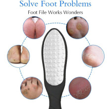 Foot File Callus Remover, Stainless Steel Dual-Sided Pedicure Tool with Ergonomic Handle for Dry and Wet Feet