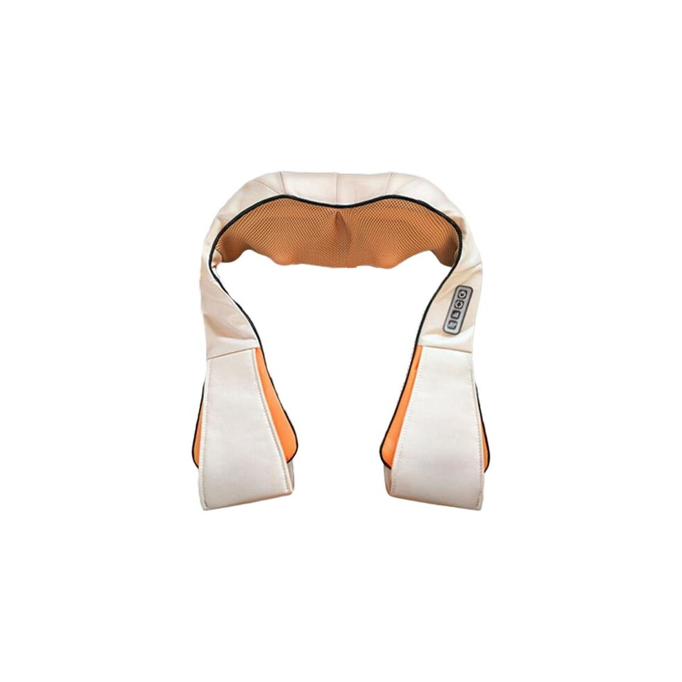 Brown Neck Massage Pillow With Heating Vibration, U-Shaped Memory Foam Cervical Massager, Rechargeable, 3 Modes,