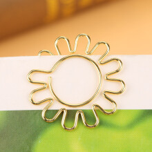 10pcs Sunflower Shape Metal Paper Clips Bookmark Document Organizer Stationery