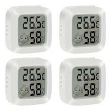 Set van 4 digitale thermo-hygrometers met een nauwkeurigheid van 1 C, mini-temperatuur- en vochtigheidsmeter voor thuis, op kantoor en in kassen.
