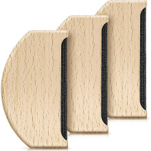 Cashmere Defuzzing Comb 3-Piece Set with Solid Wood Handle and Steel Mesh for Wool Knitwear, Clothing Sofa Hair Removal