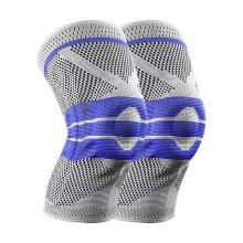 XL kniebrace met siliconen veer, set van 2, voor het verlichten van sportpijn, gemaakt van ademend 3D-mesh, voor mannen en vrouwen.