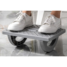 Repose-pieds gris 34 x 25 x 13 cm pour bureau, ottoman pivotant soulage les douleurs aux pieds et la fatigue des jambes.