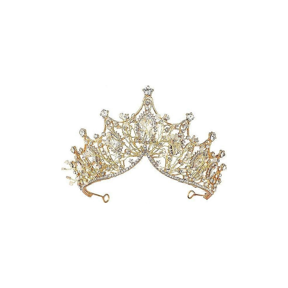 5-Piece Alloy Rhinestone Crown Comb Set for Bridal Wedding Party, Crystal Tiara Hair Accessories for Women