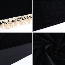 Anti Dust 88 Key Piano Cover in Black Half Cover with Fine Frill Edge (75cm)