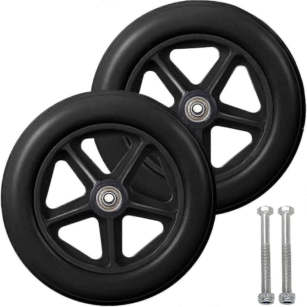 Wheelchair Front Wheels for Standard Wheelchairs, Solid Rubber 19cm/8inch, 120kg Capacity, Ball Bearings