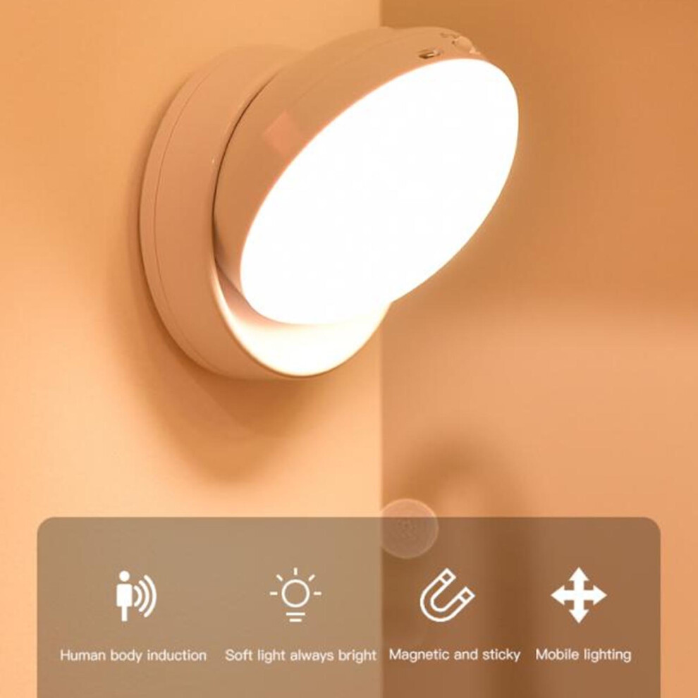 Abs Led Motion Sensor Night 360 Rotating Rechargeable Battery Light 9301388472818