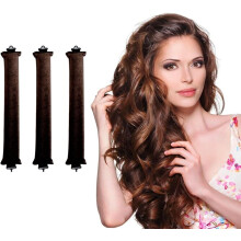 Set mit 3 Lockenstäben ohne Hitze, Lockenstab für langes Haar über Nacht mit weicher Satinbeschichtung für schonende Locken