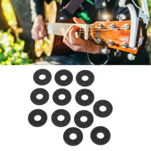12PCS PE Guitar Strap Locks for Acoustic, Ukulele & Bass - Black