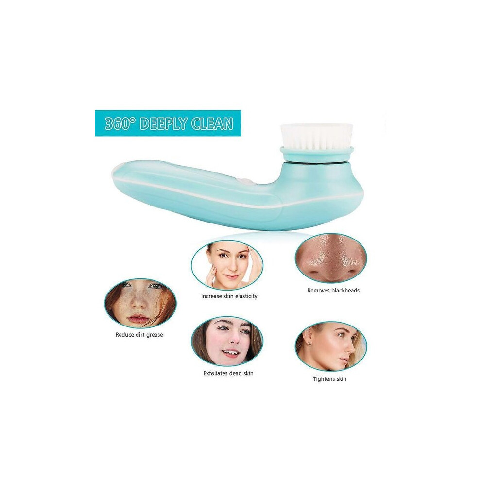 Facial Cleansing Brush with Ultrasonic Vibration, 3 Brush Heads, Dual Speed Modes, IPX6 Waterproof for Deep Pore Cleansing Exfoliation