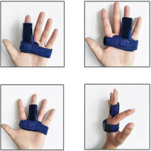 Ademende en verstelbare vingerspalk voor gebroken vingers, peesherstel, ondersteuning bij artritis, bescherming tegen sportblessures, blauw