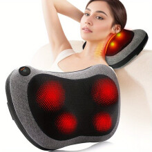 Electric Neck and Back Massager with Heat - Shiatsu Kneading for Shoulders, Legs Feet, USB Rechargeable for Home, Office and Car Use