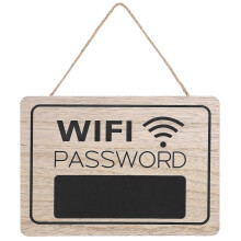 Placa de madera con contraseña Wi-Fi para el hogar y el hotel - Letrero de puerta de madera natural con información Wi-Fi