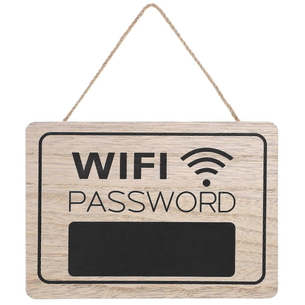 Wooden WiFi Password Sign for Home and Hotel - Natural Wooden Door Hanging Plaque with WiFi Details