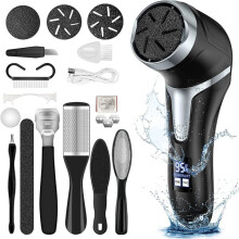 Electric Callus Remover with 3 Grinding Heads, Dual Speed, USB Rechargeable, IPX7 Waterproof Foot Grinder for Hard Skin Calluses