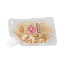 Base lucida per gloss labbra da 20 ml con rivestimento trasparente e brillantini dorati, gel glitter idratante