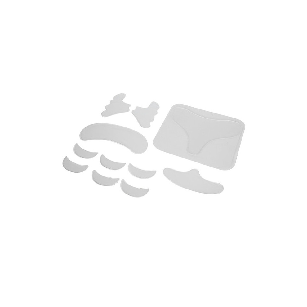 Silicone Anti-Wrinkle Patches 11-Piece Set, Reusable Face Chest Patches to Fade Fine Lines on Forehead, Cheeks