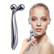 Facial Roller, 3D Metal Anti-Allergic Massager for Daily Skincare Routine Travel