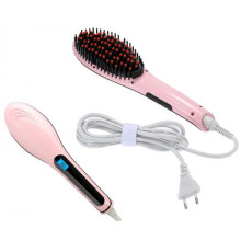 Hair Straightener Comb 2 in 1 with LCD Screen, Pink, 80-230C Temperature Control, Anti-Scald Tips for All Hair Types
