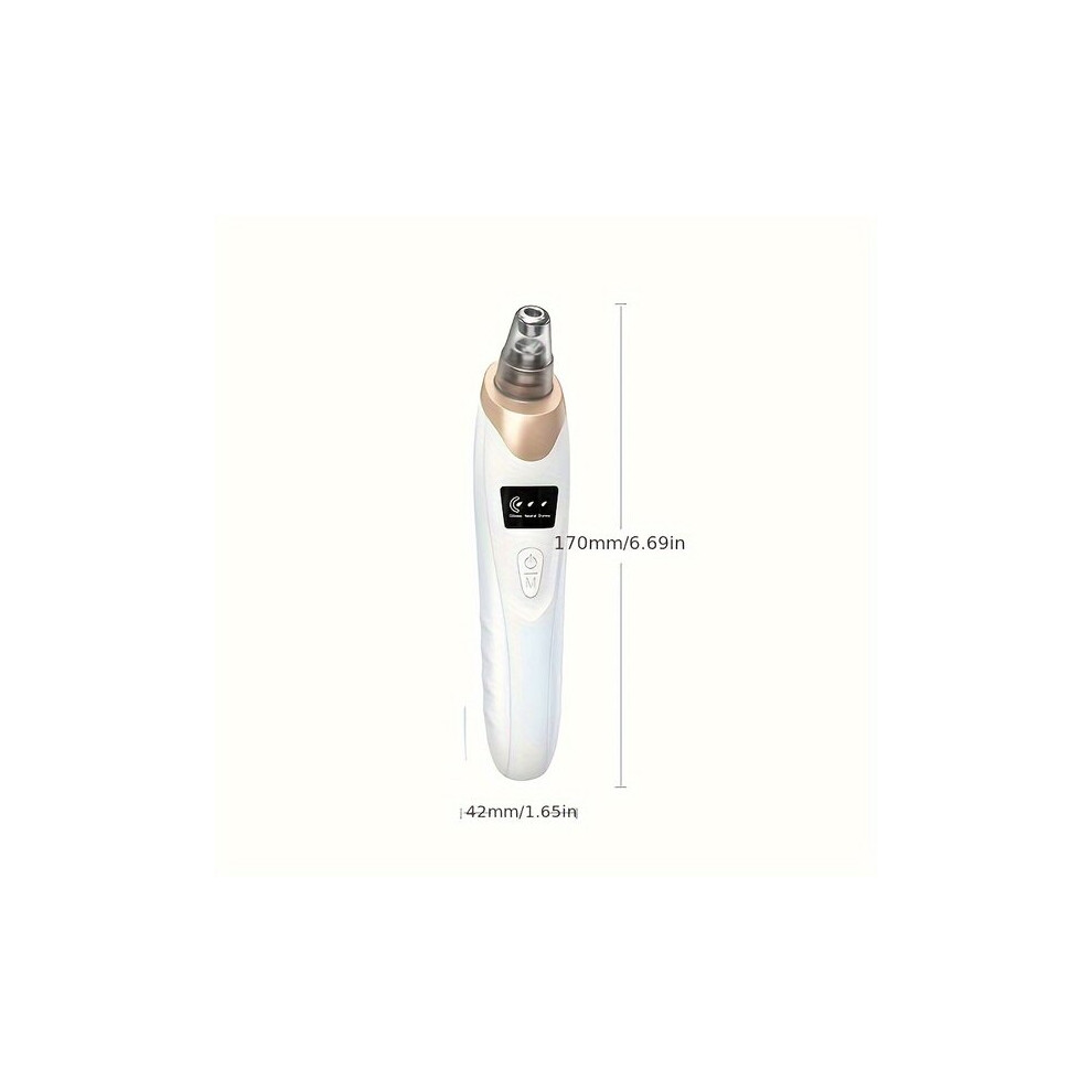 Electric Blackhead Remover with 5 Suction Levels Attachments, USB Rechargeable Facial Cleansing Device for Pore Care
