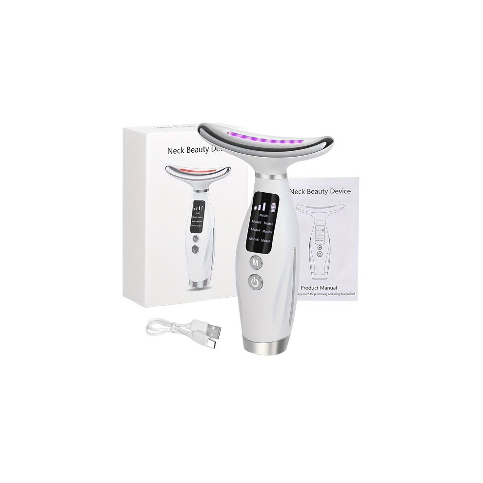 Facial and Neck Massager with 7 Modes, USB Rechargeable for Home Skincare and Relaxation
