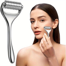 Facial Massager Metal Roller for Acupressure, Handheld Manual Tool for Face, Neck Body
