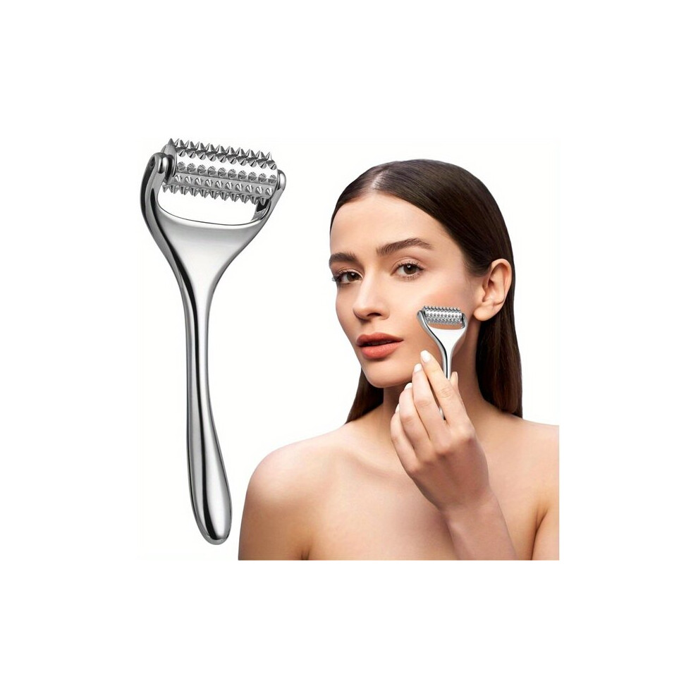 Facial Massager Metal Roller for Acupressure, Handheld Manual Tool for Face, Neck Body