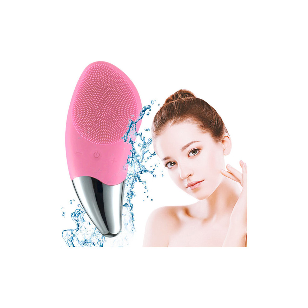 Ultrasonic Sonic Facial Cleanser with Brush Head, IPX7 Waterproof USB Rechargeable for Deep Cleansing Facial Massage