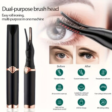 Electric Eyelash Curler USB Rechargeable Heated with 3 Temperature Settings, 10-Second Heat Up, Cordless Portable for Travel
