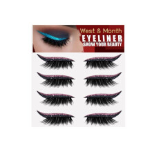 Eyelash Pen Stickers with Hypoallergenic Glue - 4 Pairs of Plastic Eye Makeup Stickers to Simplify Eyeliner Application