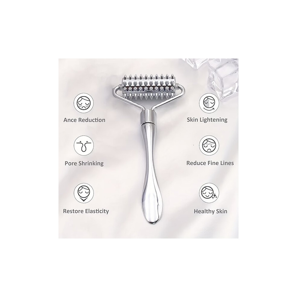 Alloy Facial Massager Manual Tool to Stimulate Circulation for Home Skincare
